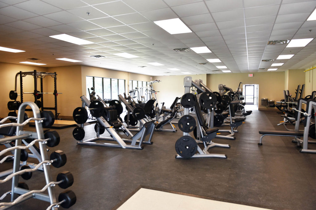 The Dabadie Gym featuring an entirely new set of gym equipment such as free weights, kettlebells, exercise machines, treadmills, stationary bicycles, weight racks and more at Camp Beauregard in Pineville, Louisiana, was installed in July 2021. The installation was part of the upgrades made to LANG facilities thanks to the LANG Foundation. (U.S. Army National Guard photo by Staff Sgt. Thea James)